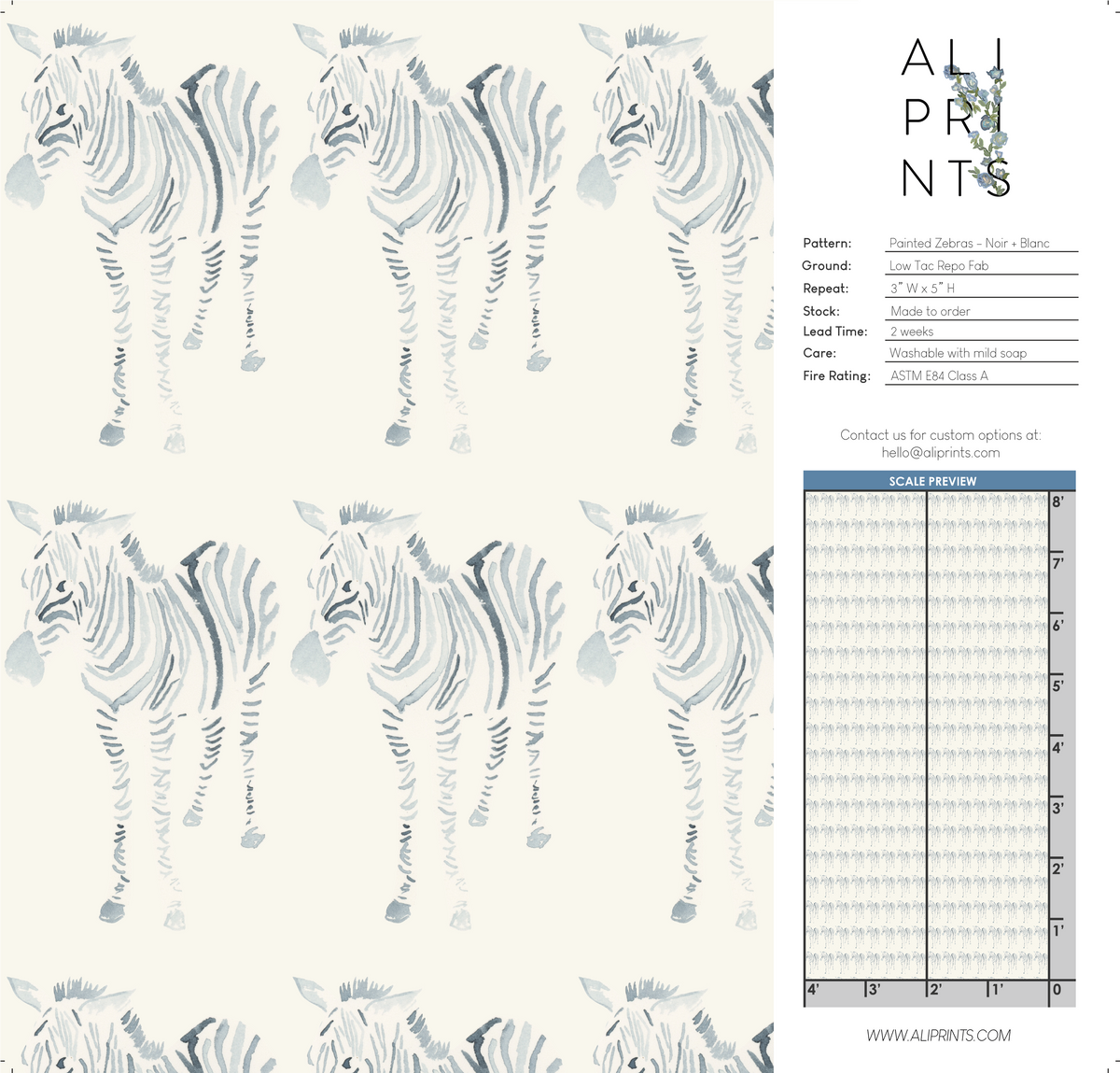 Painted Zebra Wallpaper – ALIPRINTS Atelier